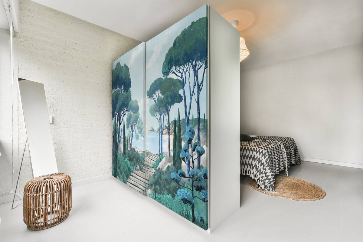 Papier Peint Pour Porte De Placard Coulissante Comment habiller des portes placard avec du papier peint ? - Déco