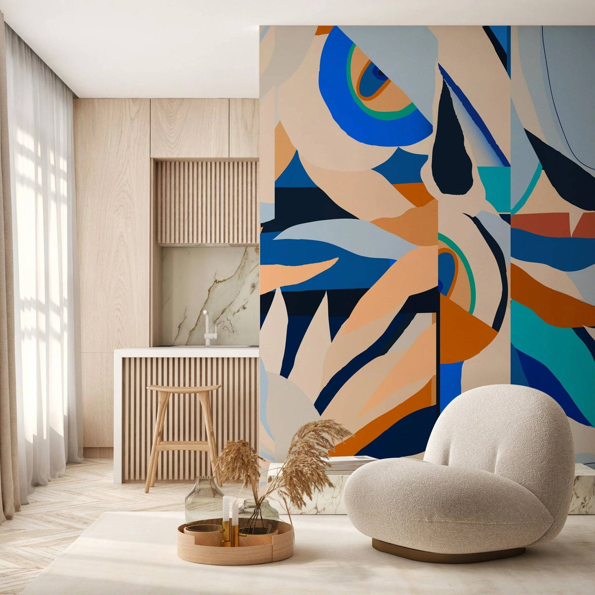 Papier peint mural abstrait pour un intérieur moderne et captivant