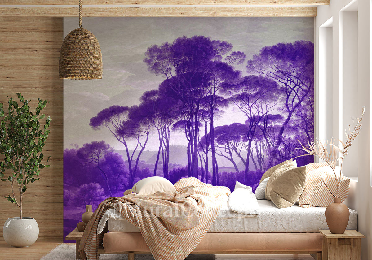 Papier peint paysage historique italien violet