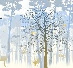 Papier peint nature forêt bleu & fraîcheur de l'aube, XXL, tendance