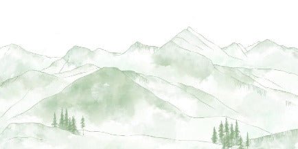 Papier peint montagne chaine des Aravis vert clair, XXL, tendance