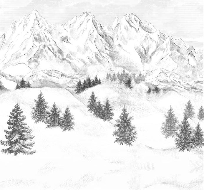 Papier peint montagne sommets de Chamonix, XXL, tendance