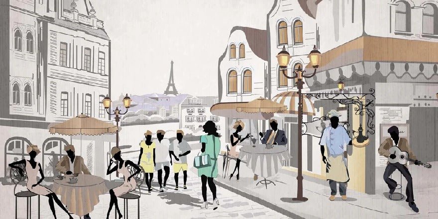 Papier peint français Paris café en terrasse, XXL, tendance