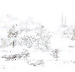 Papier peint forêt de pin aquarelle, XXL, tendance