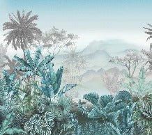 Papier peint tendance tropical bleu, XXL, tendance