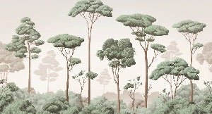Papier peint brise légère pinède, XXL, tendance