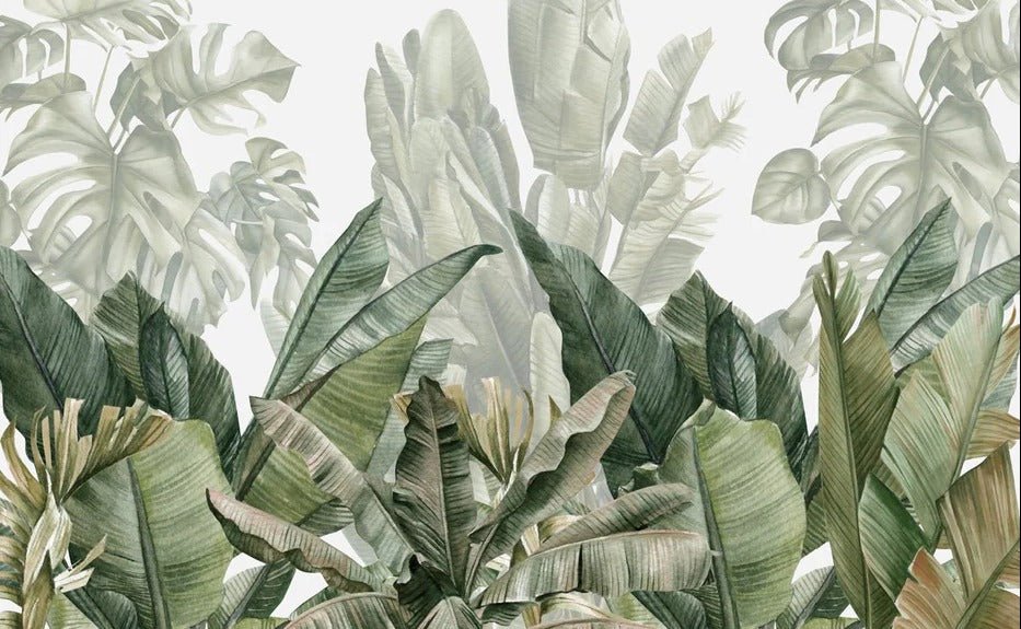 Papier peint panoramique bananier vert, XXL, tendance