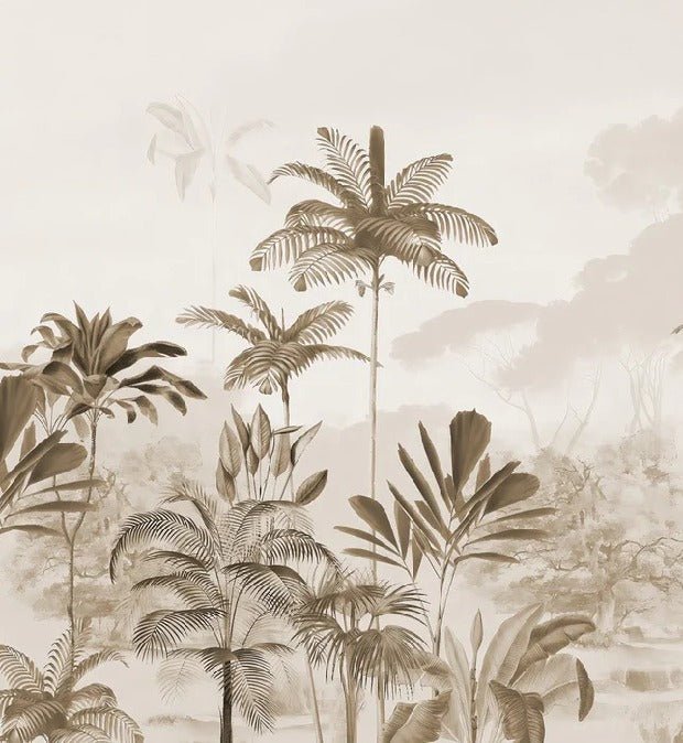 Papier peint panoramique jungle eden sépia, XXL, tendance