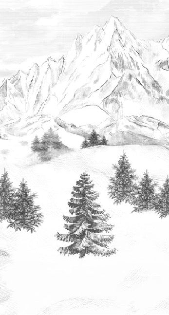 Papier peint montagne sommets de Chamonix, mural concept, tendance