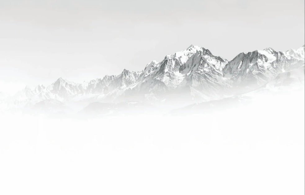 Mont Blanc in the mist black and white wallpaper