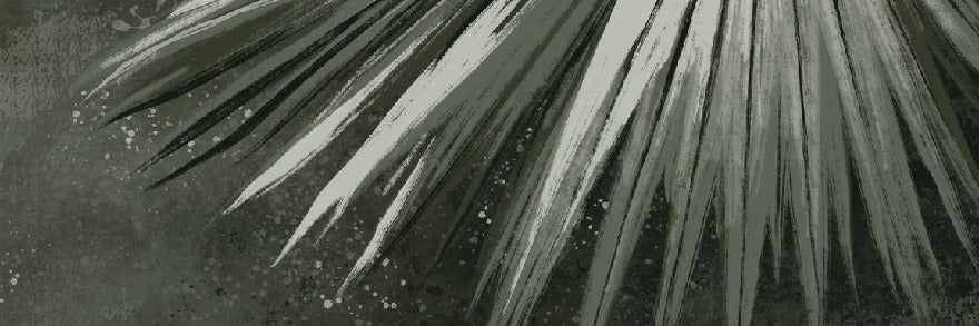 Papier peint panoramique rétro palm vert, XXL, tendance