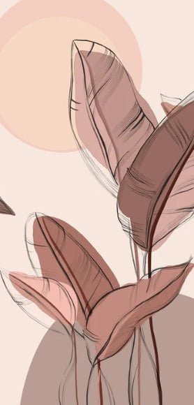 Papier peint panoramique végétal graphique, XXL, tendance