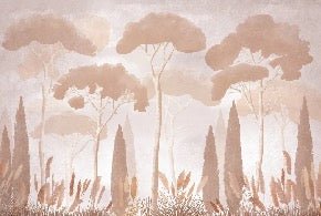 Papier peint sépia cyprès pins, XXL, tendance