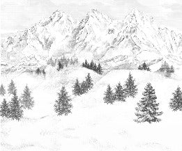 Papier peint montagne sommets de Chamonix, XXL, tendance