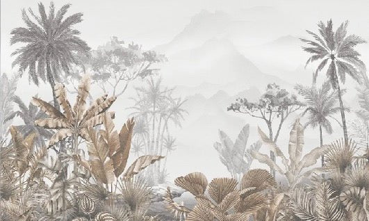 Papier peint tendance tropical sepia, XXL, tendance