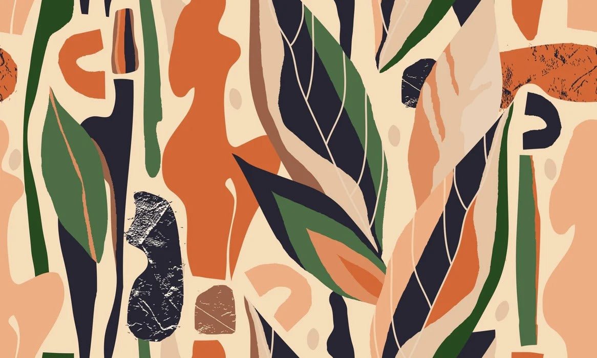 Papier peint mur végétal abstrait, XXL, tendance