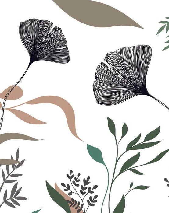 Papier peint ginkgo artiste floral, XXL, tendance