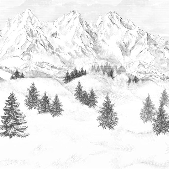 Papier peint montagne sommets de Chamonix, XXL, tendance