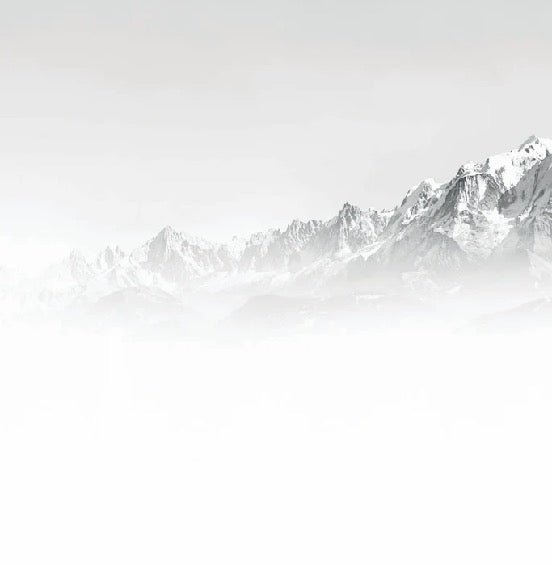 Papier peint Mont Blanc dans la brume noir et blanc, XXL, tendance
