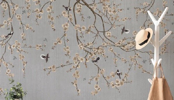 Papier peint branches fleuries, XXL, tendance