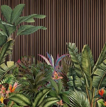 Papier peint panoramique tasseau végétal, XXL, tendance