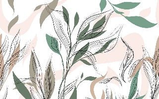 Papier peint panoramique fleur graphique, XXL, tendance