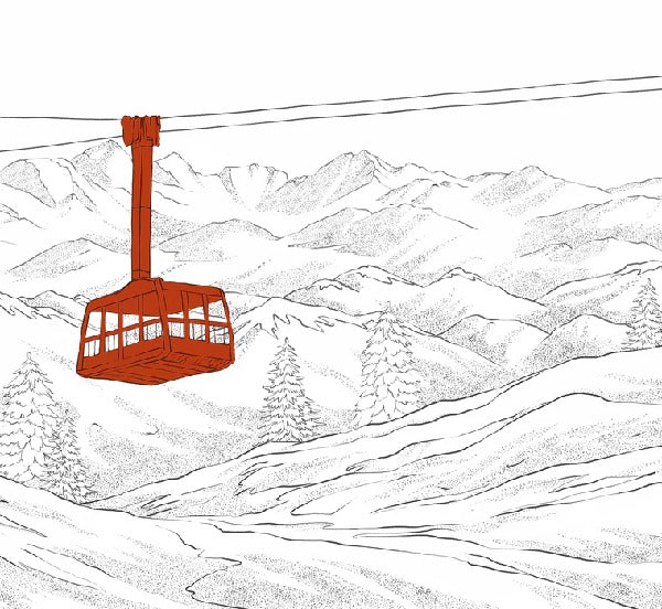 Papier peint La Plagne télécabine rouge, XXL, tendance