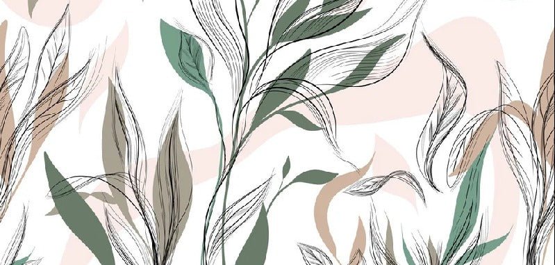 Papier peint panoramique fleur graphique, XXL, tendance