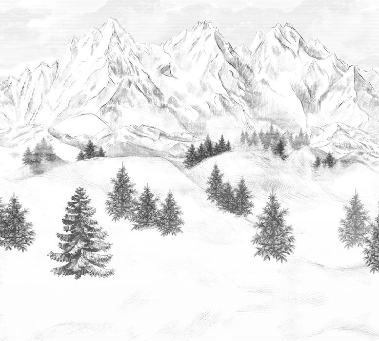 Papier peint montagne sommets de Chamonix, XXL, tendance