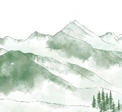 Papier peint montagne chaine des Aravis vert forêt, XXL, tendance