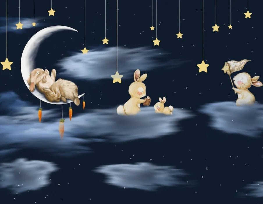 Papier peint nuit étoilé lune, XXL, tendance