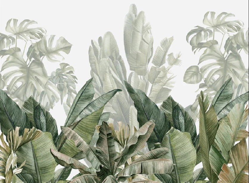 Papier peint panoramique bananier vert, XXL, tendance