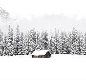 Papier peint panoramique chalet en montagne, XXL, tendance