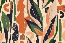 Papier peint mur végétal abstrait, XXL, tendance