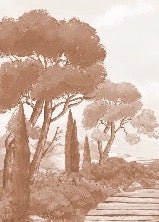 Papier peint balade dans les calanques terracotta, XXL, tendance