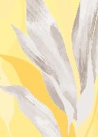 Papier peint étoffe florale jaune gris