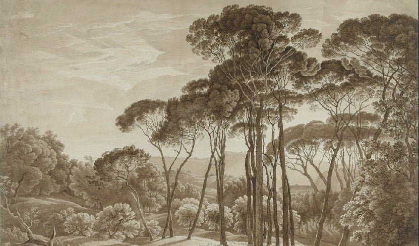 Papier peint panoramique paysage italien ambré, XXL, tendance