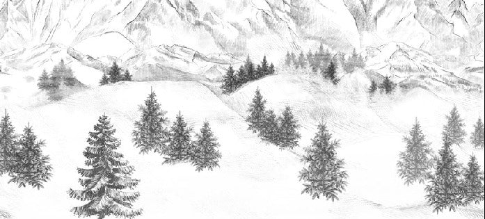 Papier peint montagne sommets de Chamonix, XXL, tendance