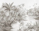 Papier peint panoramique jungle pittoresque, XXL, tendance