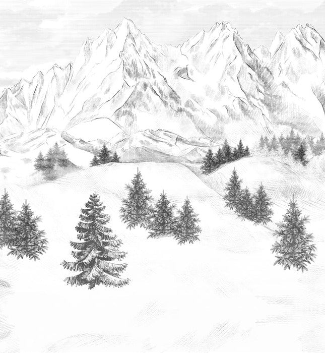 Papier peint montagne sommets de Chamonix, XXL, tendance