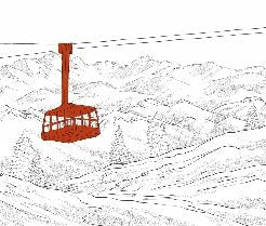 Papier peint La Plagne télécabine rouge, XXL, tendance