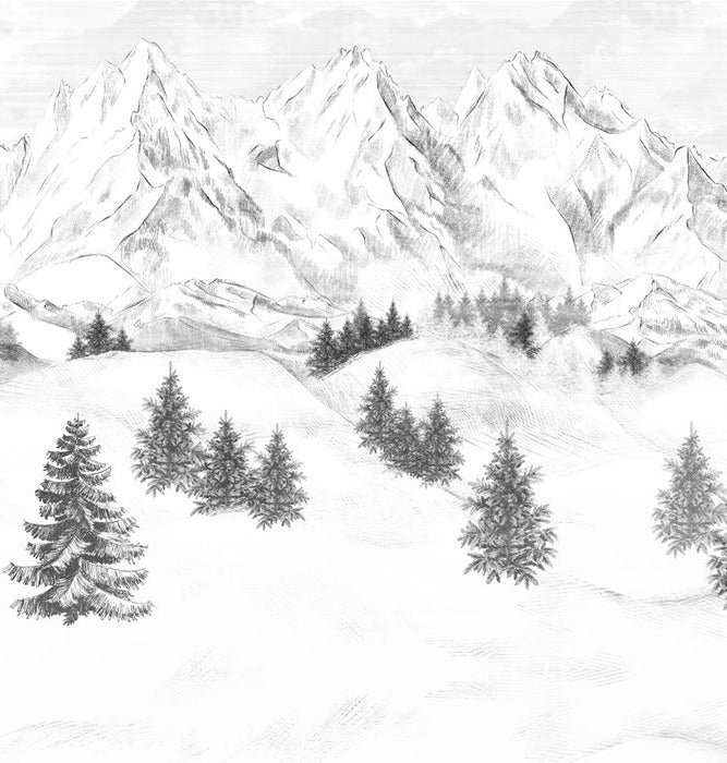 Papier peint montagne sommets de Chamonix, XXL, tendance