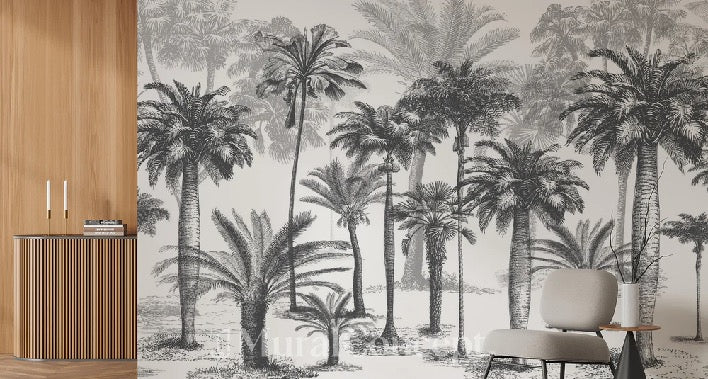 Papier peint Jungle Black & White, XXL, tendance