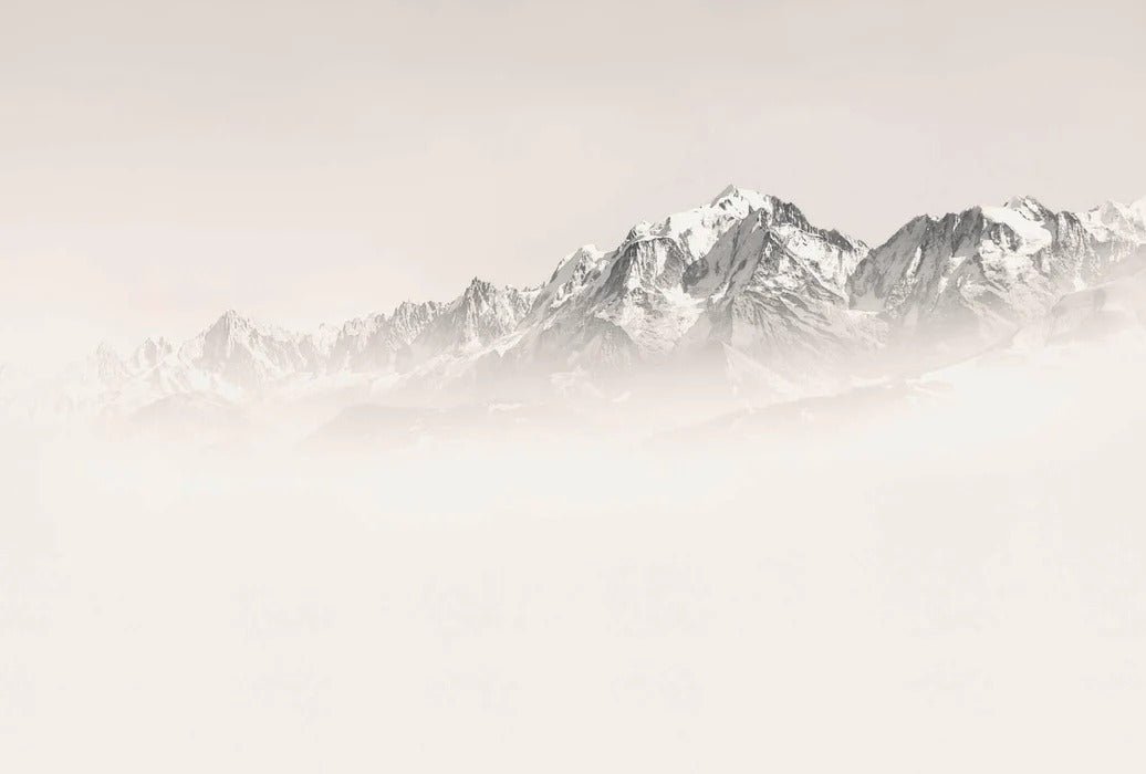 Papier peint Mont Blanc dans la brume sépia, XXL, tendance