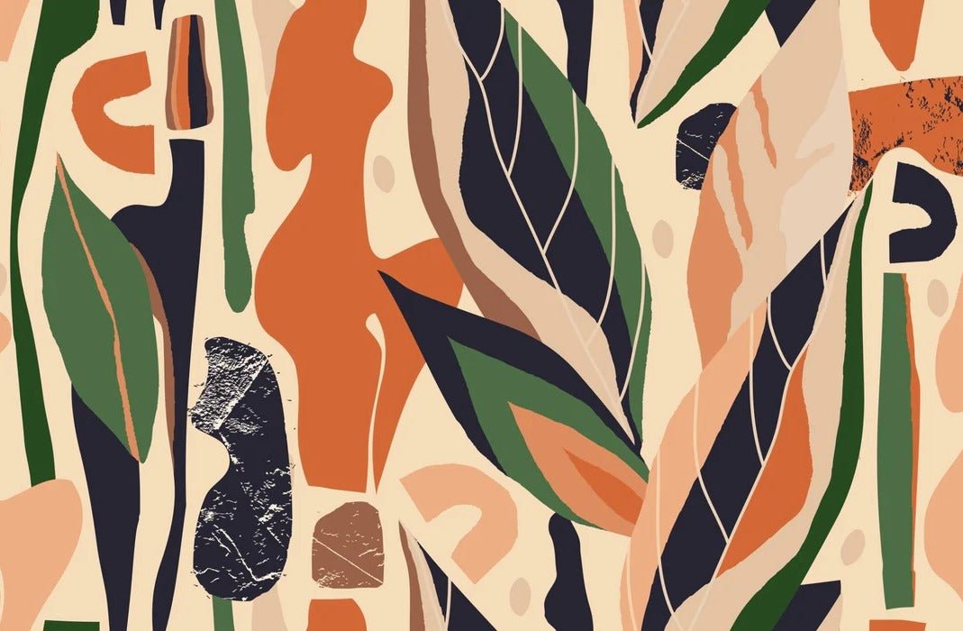 Papier peint mur végétal abstrait, XXL, tendance