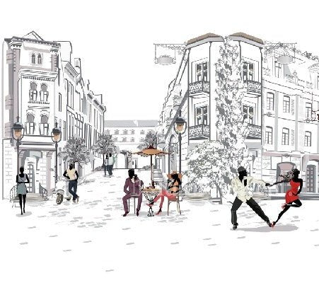 Papier peint panoramique balade parisienne, XXL, tendance