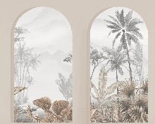 Papier peint arches tropicales sépia