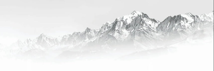 Papier peint Mont Blanc dans la brume noir et blanc, XXL, tendance