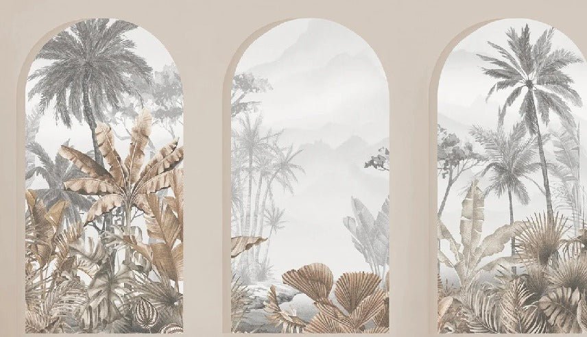 Papier peint arches tropicales sépia, XXL, tendance