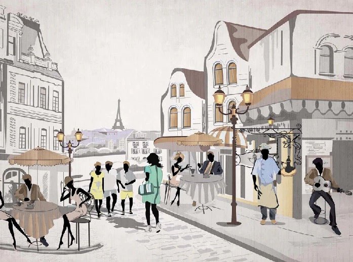 Papier peint français Paris café en terrasse, XXL, tendance